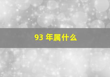 93 年属什么